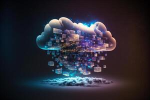 Digital cloud computing technology concept. photo