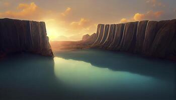 Abstract fantasy landscape background. photo