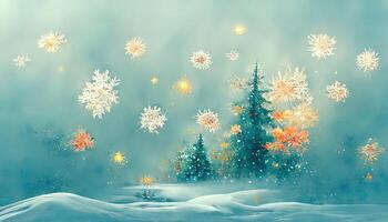 Window view with winter background vector. photo