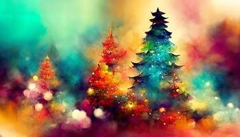 Christmas tree colorful design background. photo