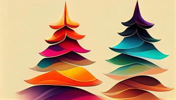 scene background with christmas tree and festive details. photo