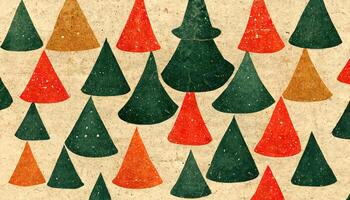 Attractive many vintage christmas trees as seamless tile texture, Detailed, colored. photo