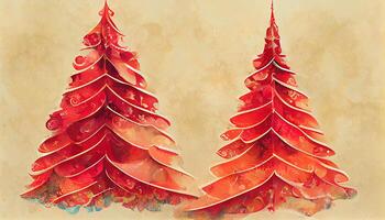 Christmas tree colorful illustration. christmas theme background. photo