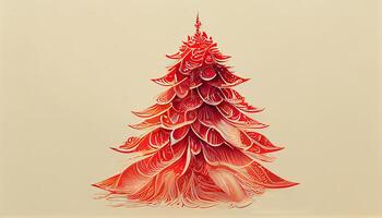 Christmas tree colorful illustration. christmas theme background. photo