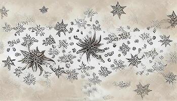 Christmas banner background illustration with snowflakes, Detailed, colored. photo