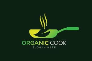 Natural cooking or vegetarian cooking logo design vector