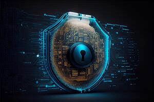 Cyber security technology concept. photo