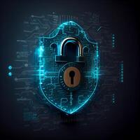 Cyber security technology concept. photo
