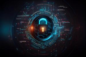 Cyber security technology concept. photo