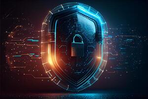 Cyber security technology concept. photo