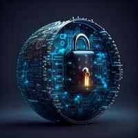 Cyber security technology concept. photo