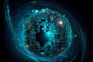 Cyber security technology concept. photo