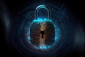 Cyber security technology concept. photo