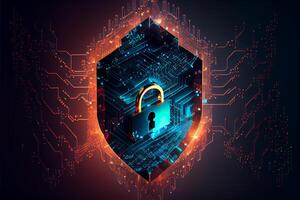 Cyber security technology concept. photo