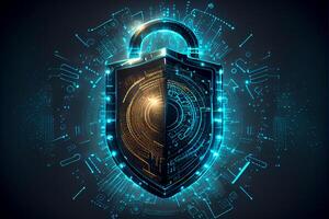 Cyber security technology concept. photo