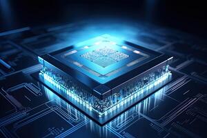 Quantum processor on circuit board. photo