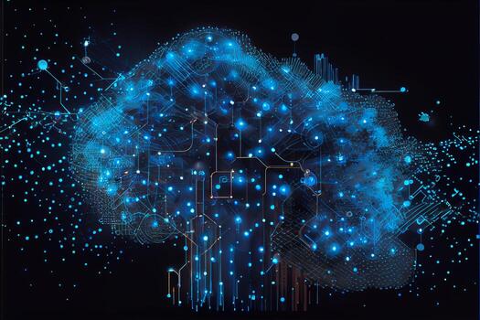 Digital cloud computing technology concept. photo