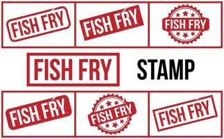 Fish Fry  Rubber Stamp set Vector