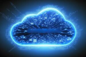Digital cloud computing technology concept. photo