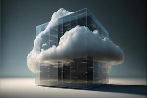 Digital cloud computing technology concept. photo