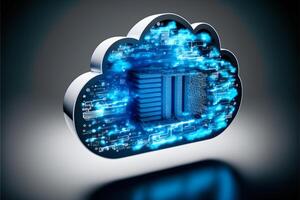 Digital cloud computing technology concept. photo