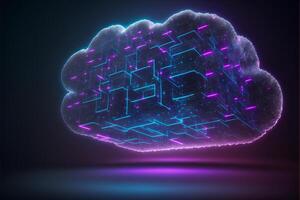 Digital cloud computing technology concept. photo