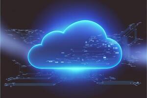 Digital cloud computing technology concept. photo