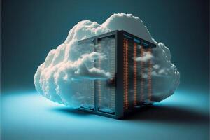 Digital cloud computing technology concept. photo