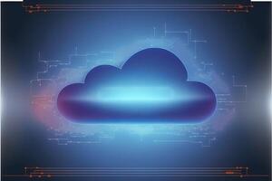 Digital cloud computing technology concept. photo