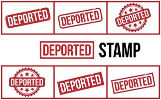 Deported Rubber Stamp Set Vector