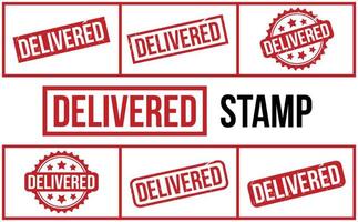 Delivered Rubber Stamp Set Vector