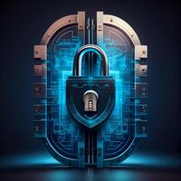 Cyber security technology concept. photo