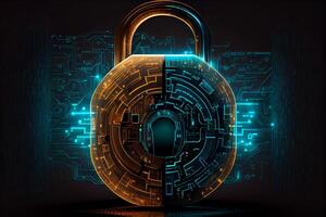 Cyber security technology concept. photo