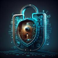 Cyber security technology concept. photo
