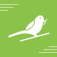 Bird Eating Worm Vector Icon