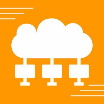 icono de vector de computación en la nube