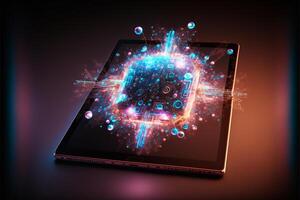 Artificial intelligence smart phone. photo