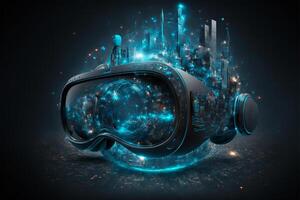 Artificial intelligence virtual reality glasses. photo