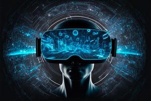 artificial inteligencia virtual realidad lentes. generativo ai foto