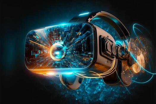 Artificial intelligence virtual reality glasses. photo