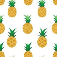 Repeating pattern with cartoon pineapples. vector