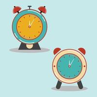 Web alarm clock vector illustration.  Red and yellow ringing clock for best use.