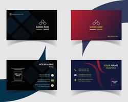 Modern corporate business card template design. Double sided, simple, vector visiting card layout.