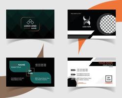 Modern corporate business card template design. Double sided, simple, vector visiting card layout.