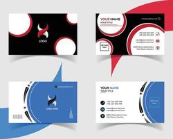 Modern corporate business card template design. Double sided, simple, vector visiting card layout.