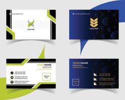 Modern corporate business card template design. Double sided, simple, vector visiting card layout.