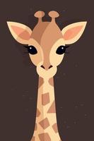 Vector illustration baby giraffe
