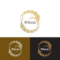 Wheat grain agriculture logo design for bakery business template vector