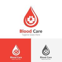 sangre cuidado logo diseño concepto vector, salud logo plantilla, icono, símbolo vector