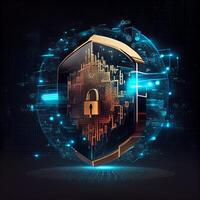 Cyber security technology concept. photo